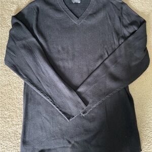 Ralph Lauren Black V-Neck Sweater Classic Knit